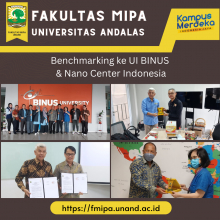Perkuat Kerjasama dan Menimba Pengalaman, FMIPA Unand Lakukan Benchmarking ke UI, Universitas Binus dan Nano Center Indonesia