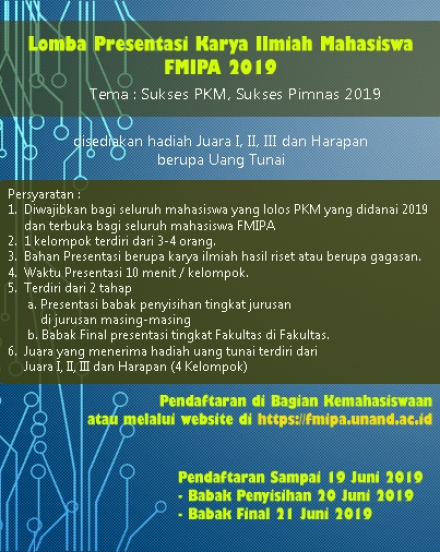 Lomba Presentasi Karya Ilmiah FMIPA 2019